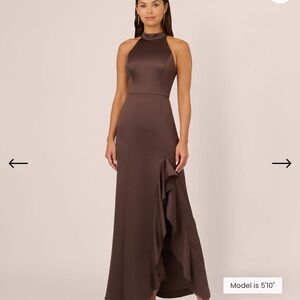 green emerald velvet dress Elegant Off the Shoulder Brown Long Prom Dress with High Slit, Off Sho –  abcprom